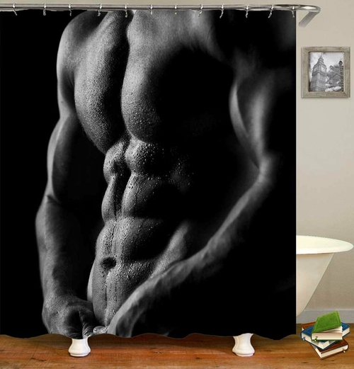 Shirtless Sexy Man Shower Curtain