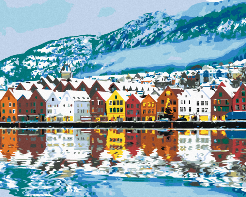 Paint by Numbers - SMALL TOWN BERGEN IN NORWAY