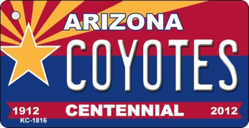 Smart Blonde KC-1816 Coyotes Arizona Centennial State License Plate Ke