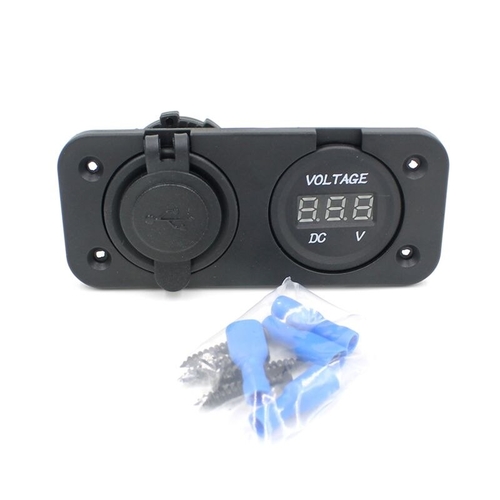 12-24V Car Truck Motorcycle Digital Voltmeter Dual