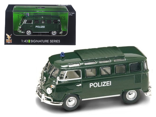 1962 Volkswagen Microbus Police Green 1/43 Diecast Car Model by Road