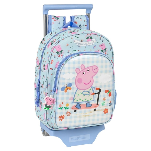 School Rucksack with Wheels Urban Farmer Peppa Pig Multicolour Light