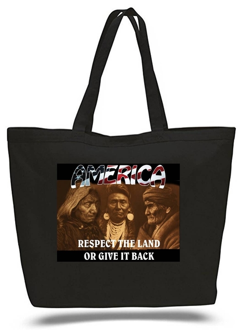 Americans Respect The Land Large Tote Grocery & Stuff Bag