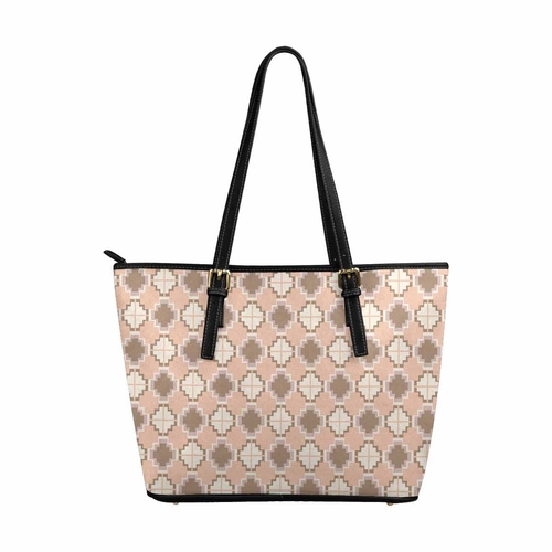 Large Leather Tote Shoulder Bag - Bohemian Print