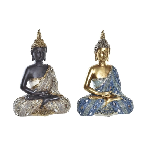 Decorative Figure DKD Home Decor Blue Golden Brown Buddha Oriental 20