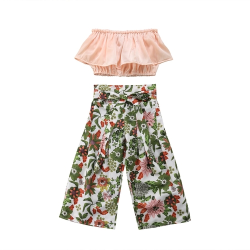 Floral Baby Girls Summer Tops+Loose Pants