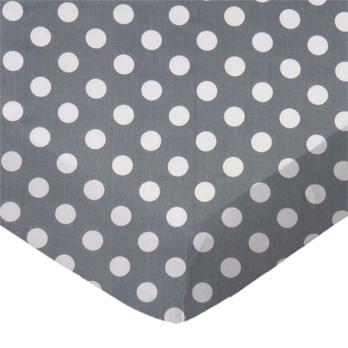 SheetWorld Fitted Cradle Sheet - 100% Cotton Woven - Polka Dots Grey,