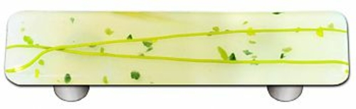 Hot Knobs HK3004-PA Mardi Gras Spring Green with White Rectangle Glass