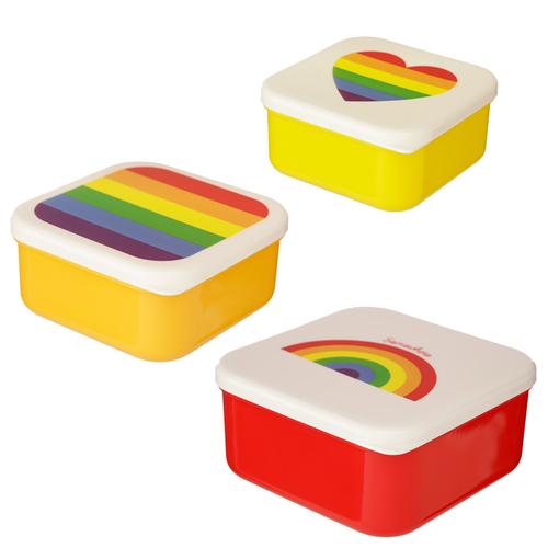 Somewhere Rainbow Set of 3 Reusable BPA Free Plastic Lunch Boxes