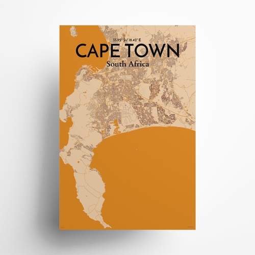 Cape Town City Map Poster