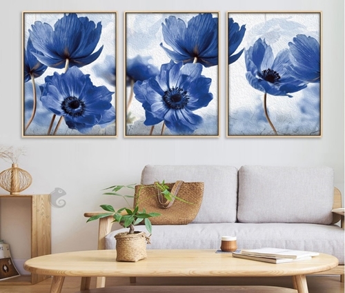 Nordic Simple Blue Flowers Decorative Paintings