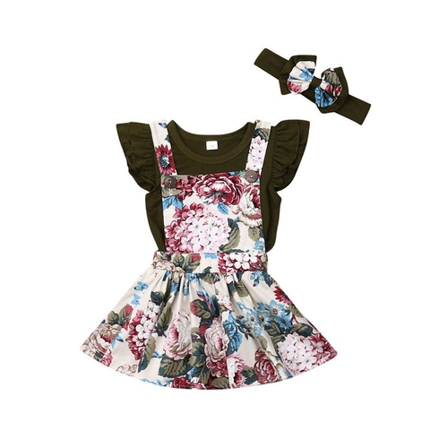 Summer Baby Girl Sets Fly Sleeve Ruffle