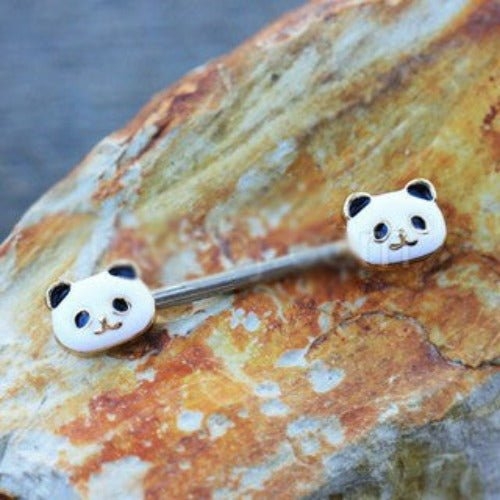 316L Stainless Steel Golden Panda Nipple Bar