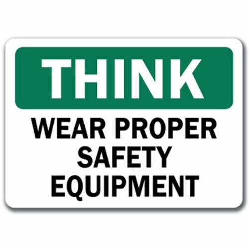 SignMission D-3-Think Safety 3.3 x 5 in. Vinyl Decal Stickers - Think 