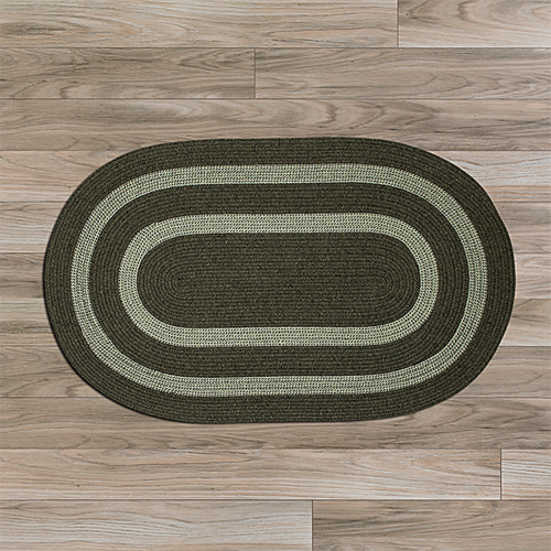 Colonial Mills Rug GW63R024X144 2 x 12 ft. Graywood Braided Rug  Moss 