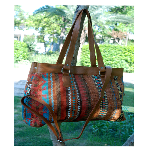 Kilim Leather Hoki Bag