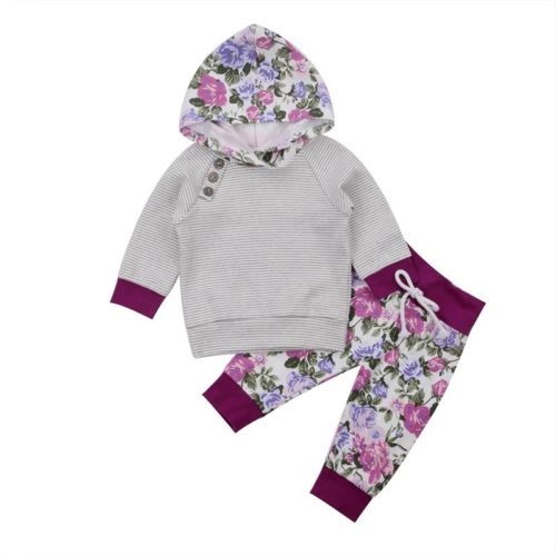 2pcs Newborn Kids Baby Girl Tops Hoodie T shirt