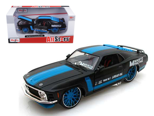 1970 Ford Mustang Boss 302 \All Stars\" Black 1/24 Diecast Model Car