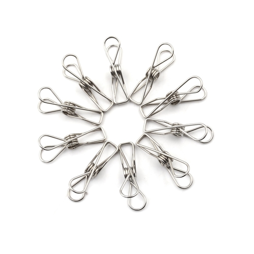 10 Pcs Modern Stainless Steel Metal Spring Clips