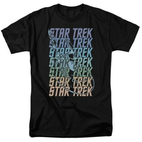 Trevco Star Trek-Multi Logo Enterprise - Short Sleeve Adult 18-1 Tee -