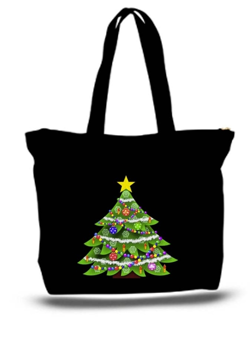 Christmas Tree Large Tote New Zipper Bag