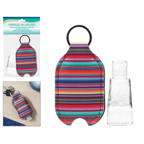 Keychain Hand Sanitiser Multicolour Striped