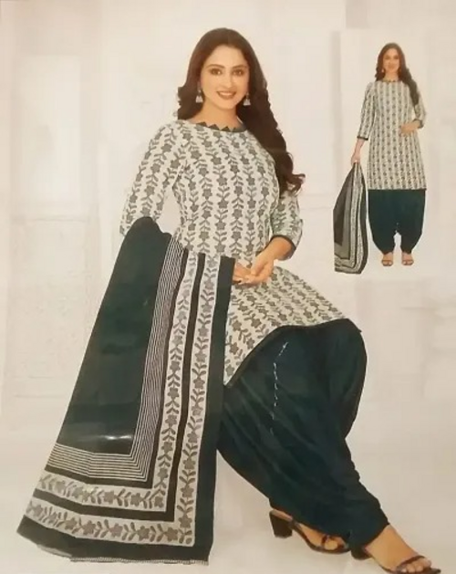 Unstitched Cotton Salwar Suit Material Embroidered Color Multicolor