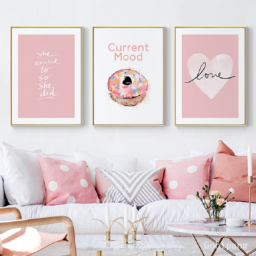 Sweet Pink Love Quote Heart Sicandinavia Canvas