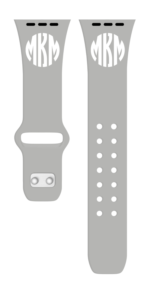 Custom Monogram HD Gray Watch Band Compatible with Apple Watch