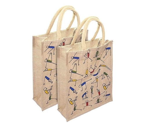 Printed Yoga jute Women's Tote Bag (Set of 2)