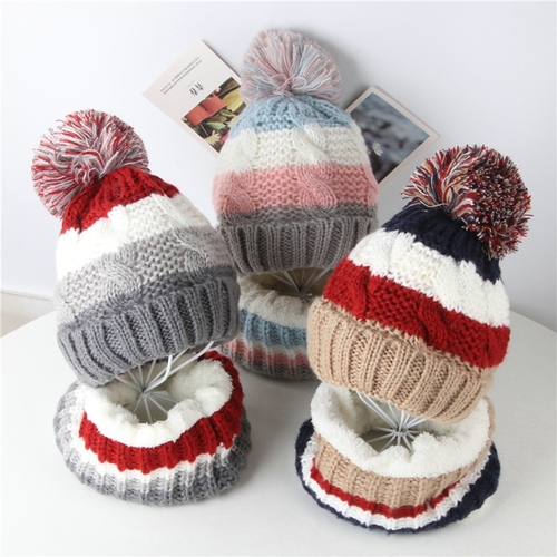 2pcs winter warm hat kid fleece baby hat Toddler