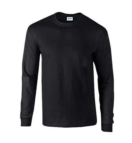 DDI Irregular Long-Sleeved T-Shirt, Black - Extra Large - Case of 