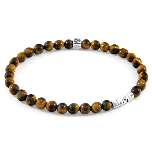 Brown Tigers Eye Atrato Silver and Stone Bracelet