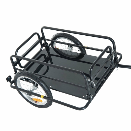 Aosom Cycle Utility Trailer Folding Bicycle Cargo Trailer Utility Bike