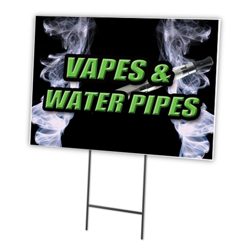 SignMission C-1216-DS-Vapes & Water Pipes 12 x 16 in. Vapes & Water Pi