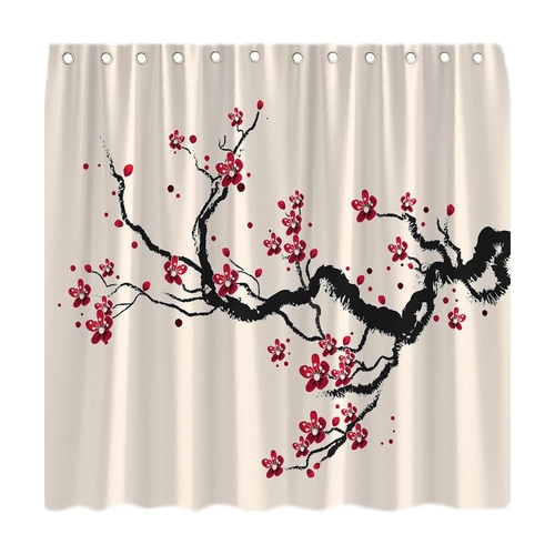 Decode Brown Tree Digital Printed Polyester Fabric Curtains for Living