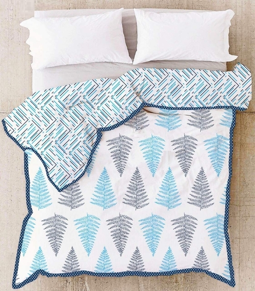 Pure Cotton Reversible Tree Printed Single Bed Bedsheet