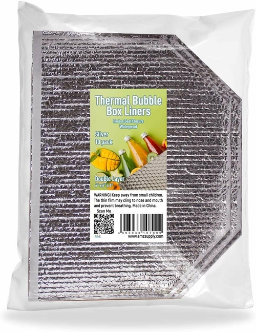 Pack of 10 Thermal Box Liners for 6 x 6 x 6 Box Size Double Layer