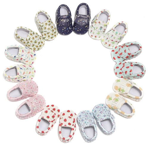 Lovely Printing Soft Sole Baby PU Leather Shoes