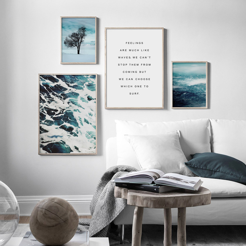 Mountain Sea Tree Quotes Landscape Wall