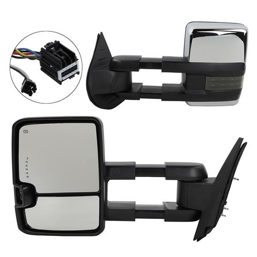 Heated Chrome Towing Mirrors for 07-13 Chevy Tahoe LED Signal