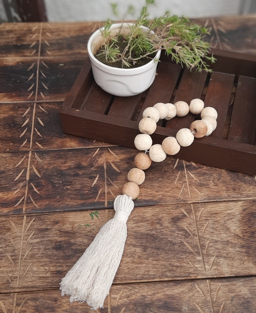 Beaded Garland-Natural Tassel