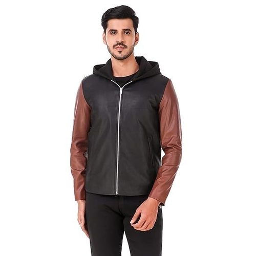 Men's Faux Leather Motorcycle Fashion Biker Style  (Size-M)