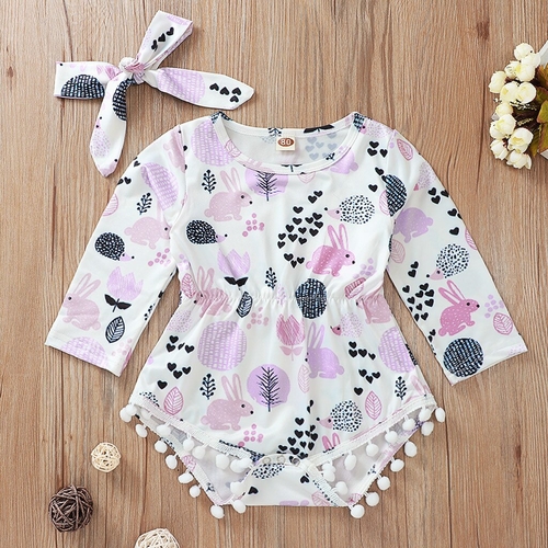 autumn Newborn Infant Baby Girls Cartoon Romper