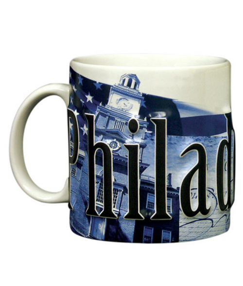 Americaware SMPHI01 Philadelphia 18 oz Duo Tone Blue Relief Mug