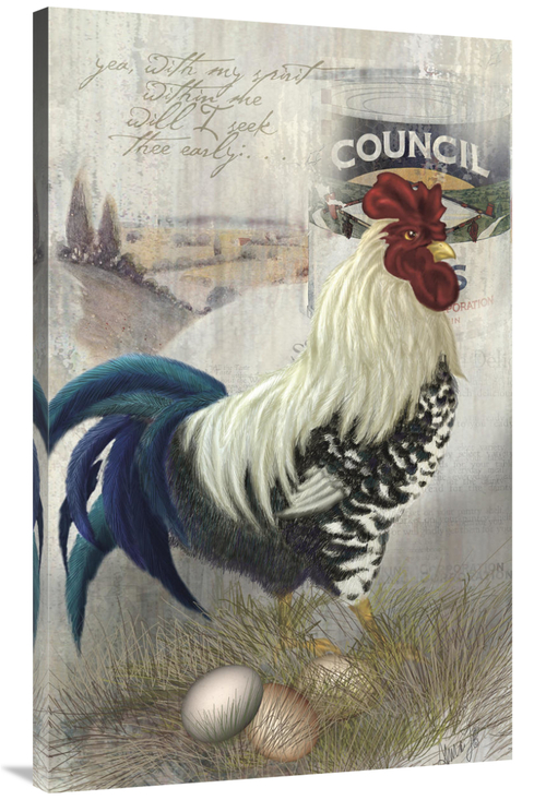 Global Gallery GCS-121130-44-142 44 in. Checkered Past Rooster Art Pri