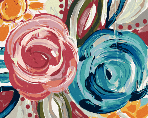 Paint by Numbers - COLOURFUL FLOWERS (HALEY BUSH)