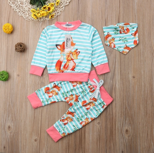 3 Pcs Babies Clothes Outfits Newborn Toddler Baby