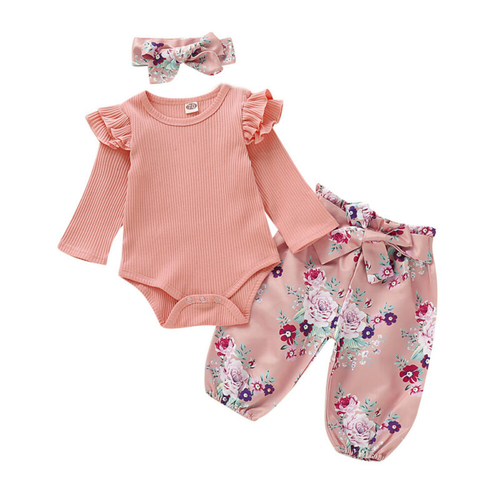 0 24M Newborn Infant Baby Girl Clothes Sets Pink