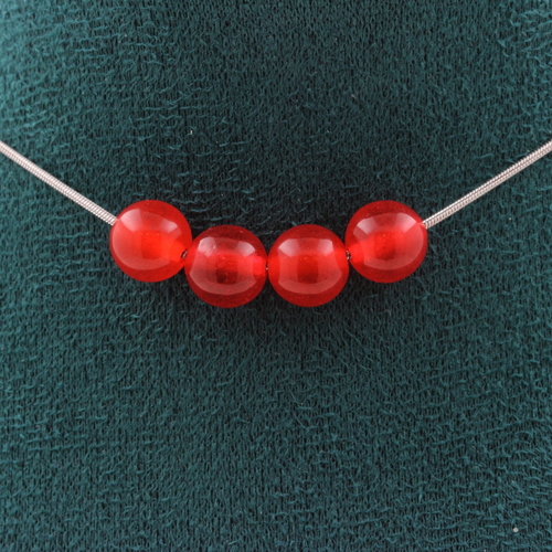 Red Chalcedony 4 beads 8 mm necklace